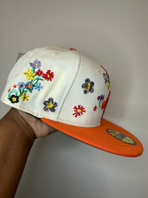 Flowers Blooming Fitted Cap