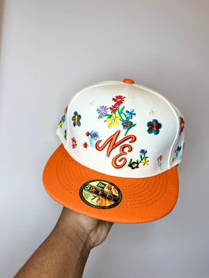 Flowers Blooming Fitted Cap