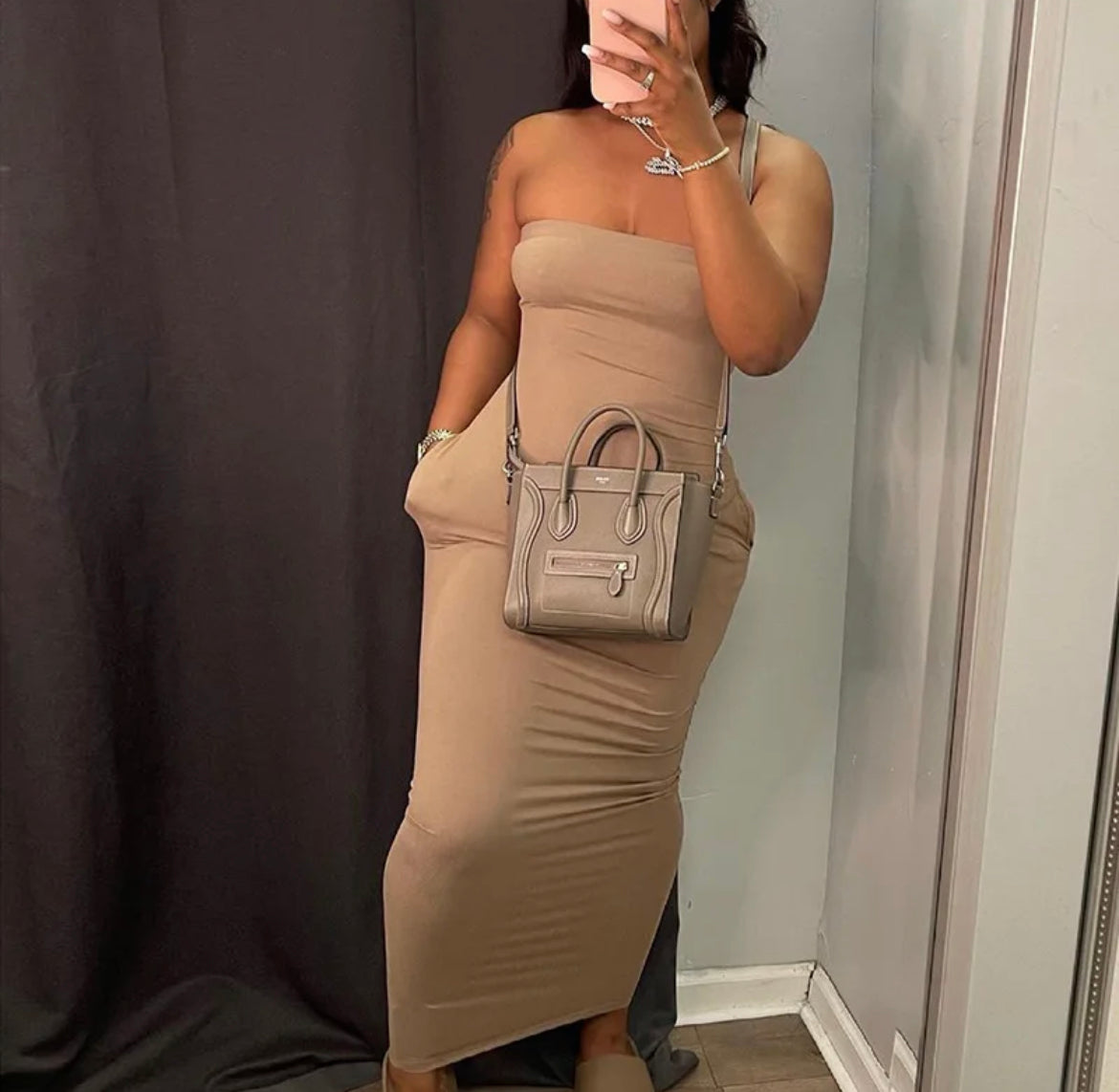Belted fur knit dress – Randy